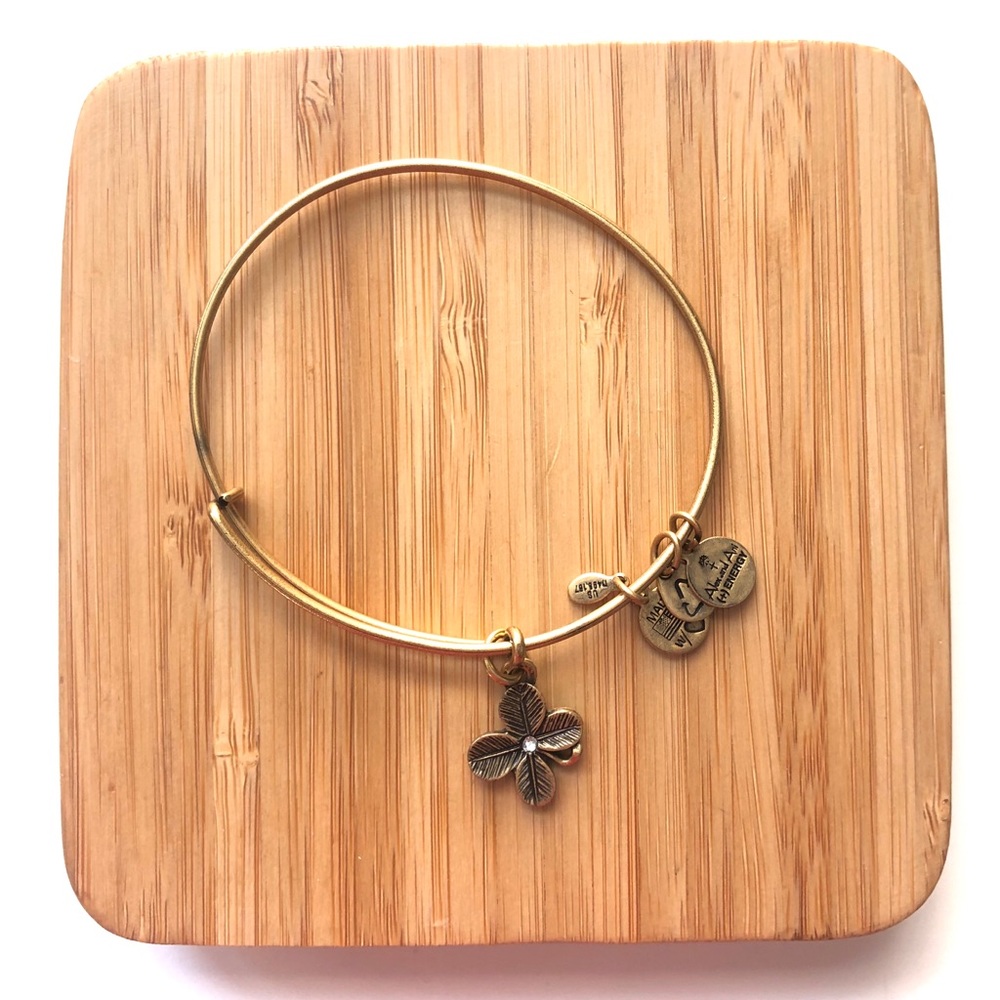 ** EVERYTHING $10 ** Alex and Ani Gold Four Leaf Clover Bangle
